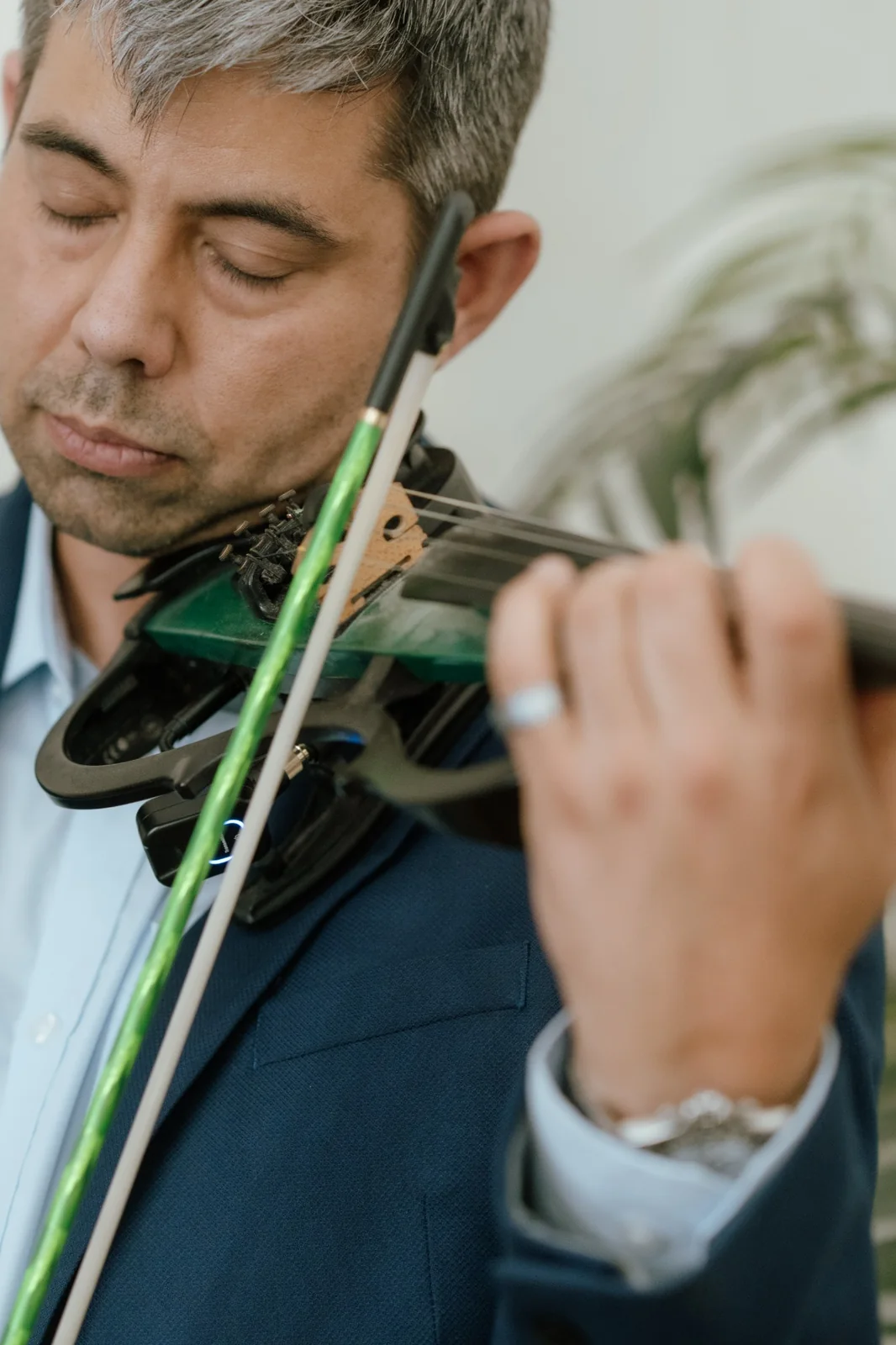 James Taylor performing electric violin