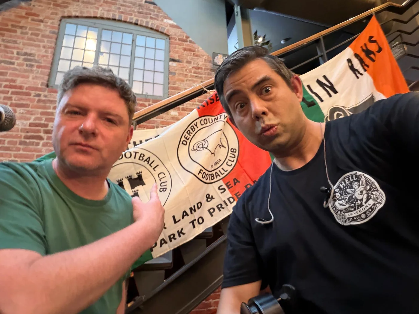 Damian and James at an Irish community event